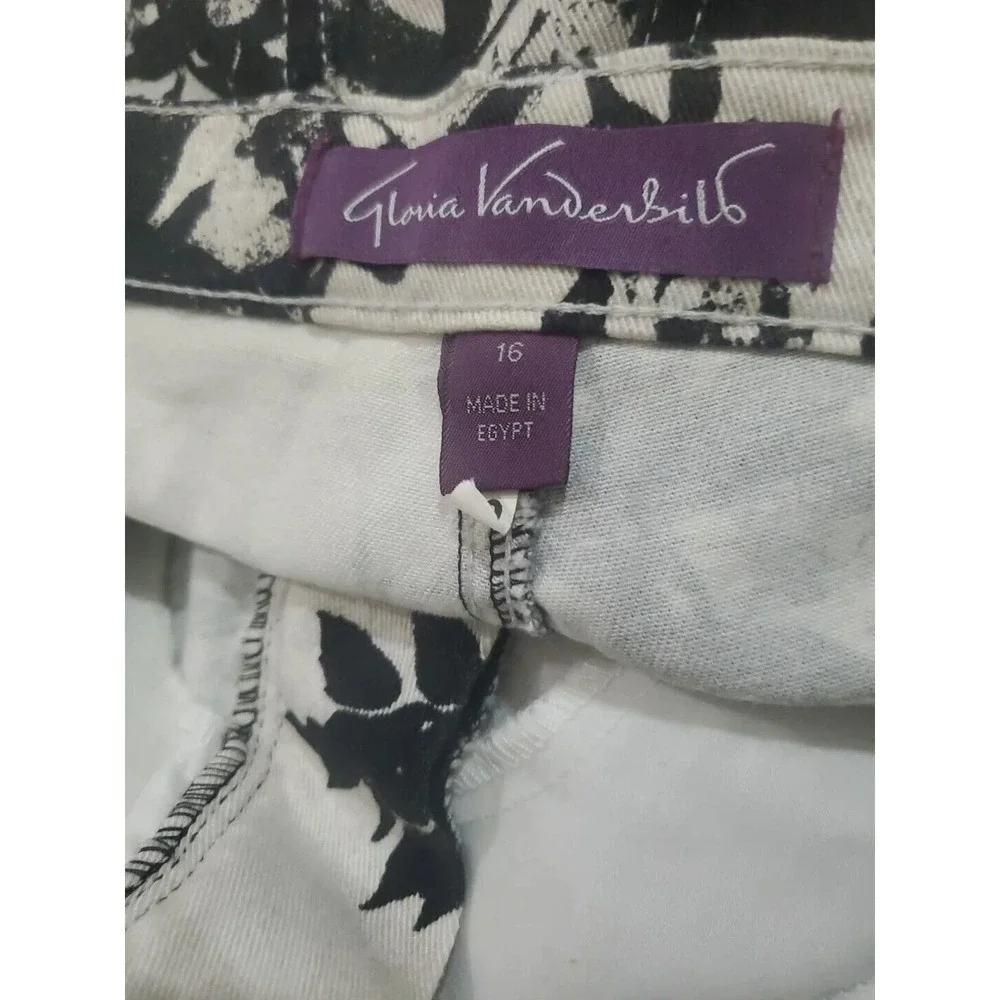 Gloria Vanderbilt Amamda Size 18 Cotton Blend Stretch Foliage Print Capri Pants - Picture 12 of 12